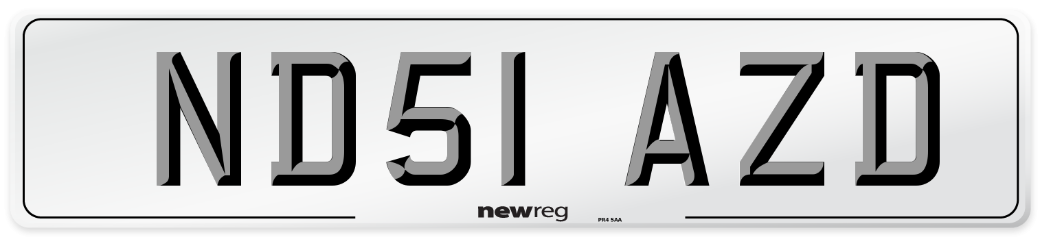 ND51 AZD Number Plate from New Reg